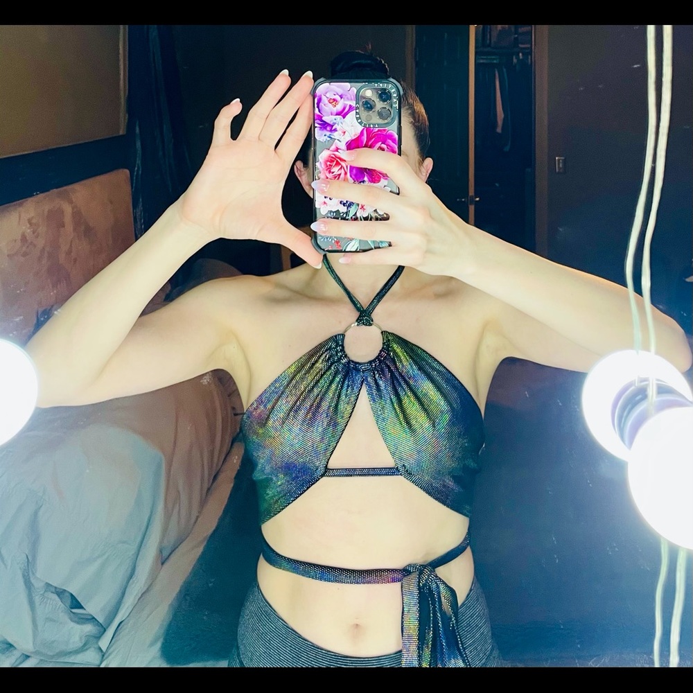 iHeartRaves halter o-ring holo top